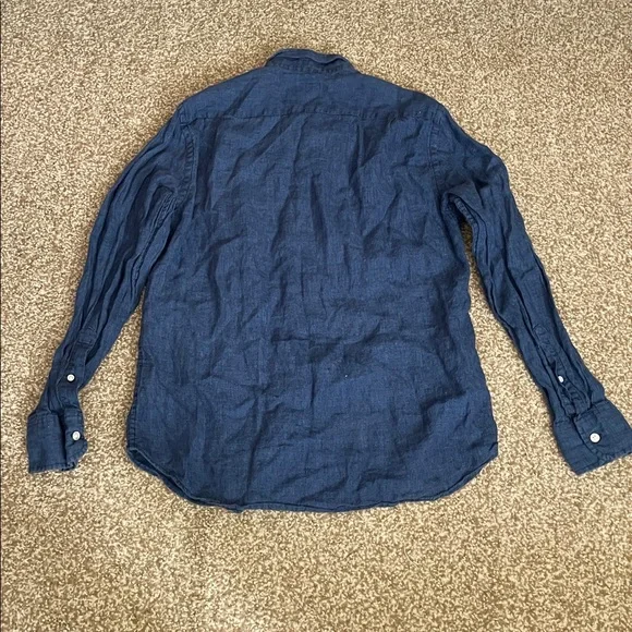 J. Crew Mens Irish Linen Ling Sleeve Button-Down Shirt - Picture 2 of 5